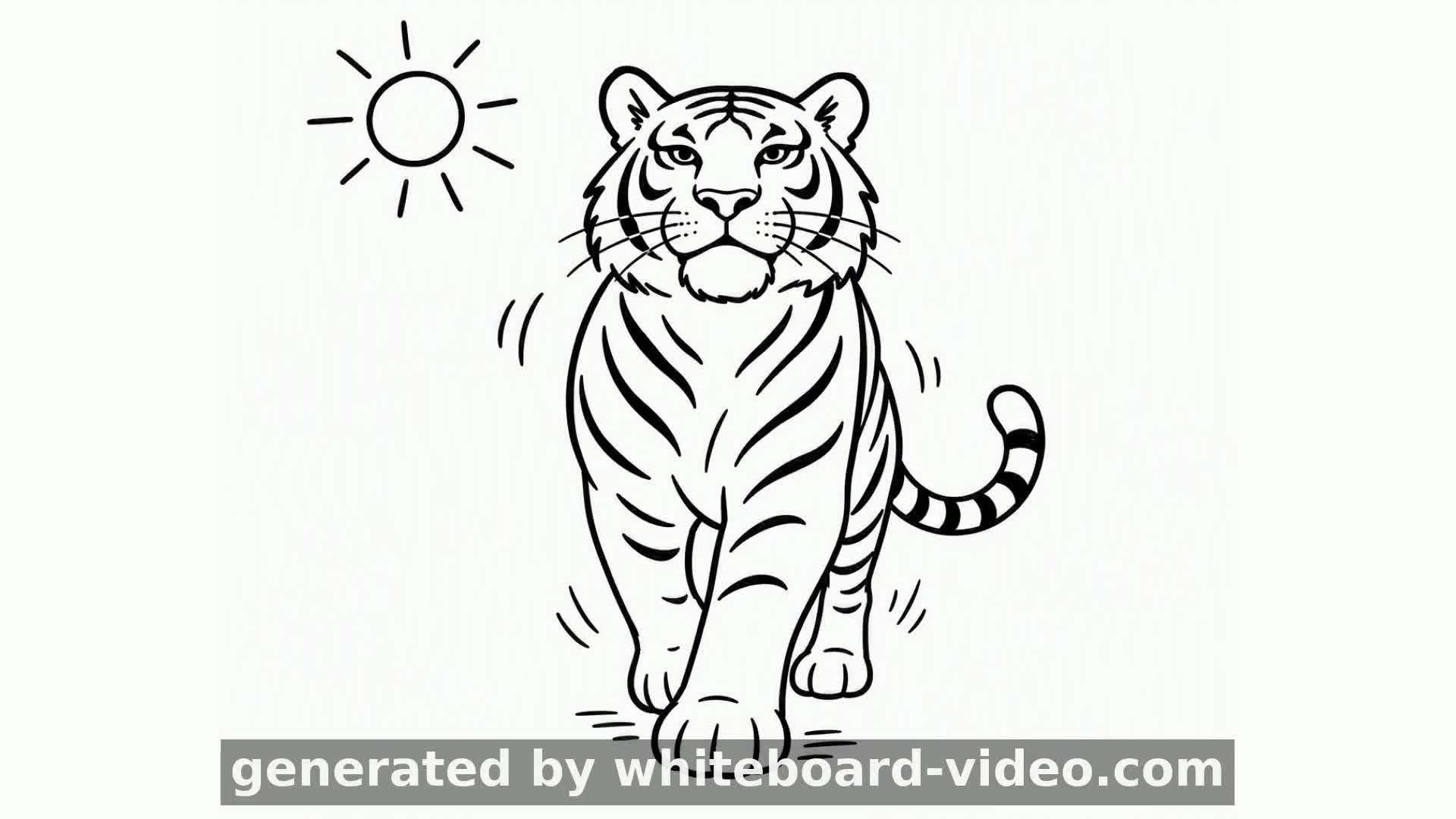 Tiger Walking with Water