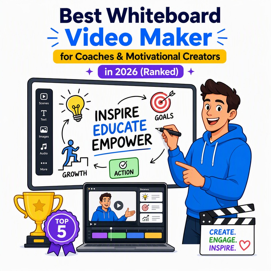 Best whiteboard video maker for coaches — AI-generated hand-drawn whiteboard animation example for life coaching and motivational content