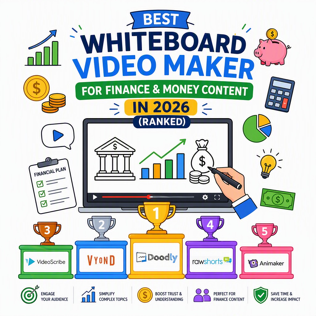 Finance whiteboard video maker showing AI-generated money and investing explainer animation