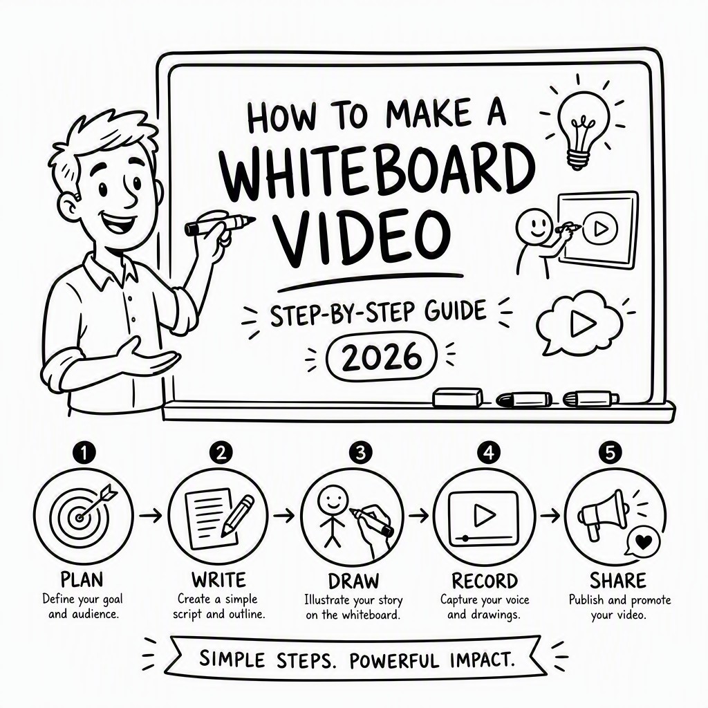 How to make a whiteboard video — AI-powered whiteboard animation creation interface