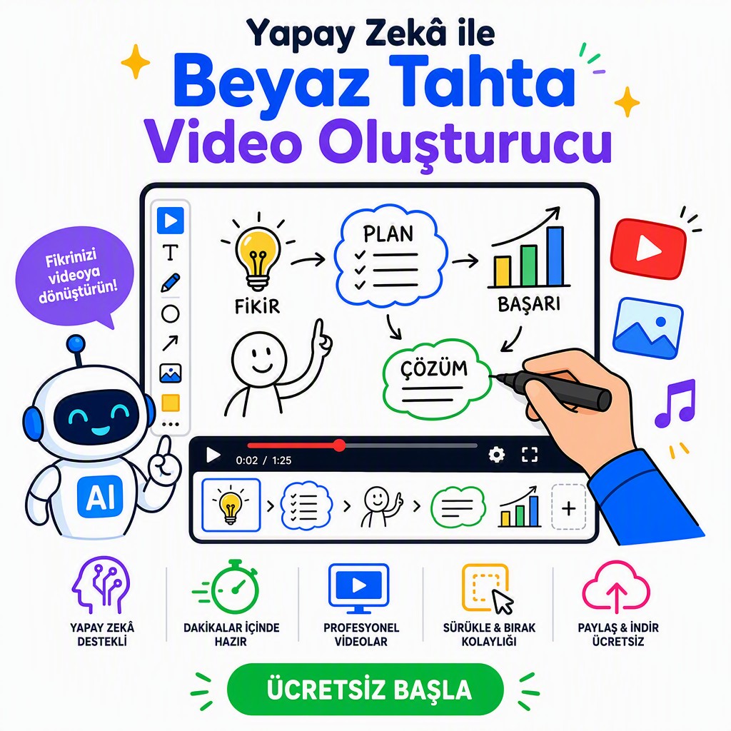 Beyaz tahta video oluşturucu ile oluşturulmuş el çizimi animasyon sahnesi örneği