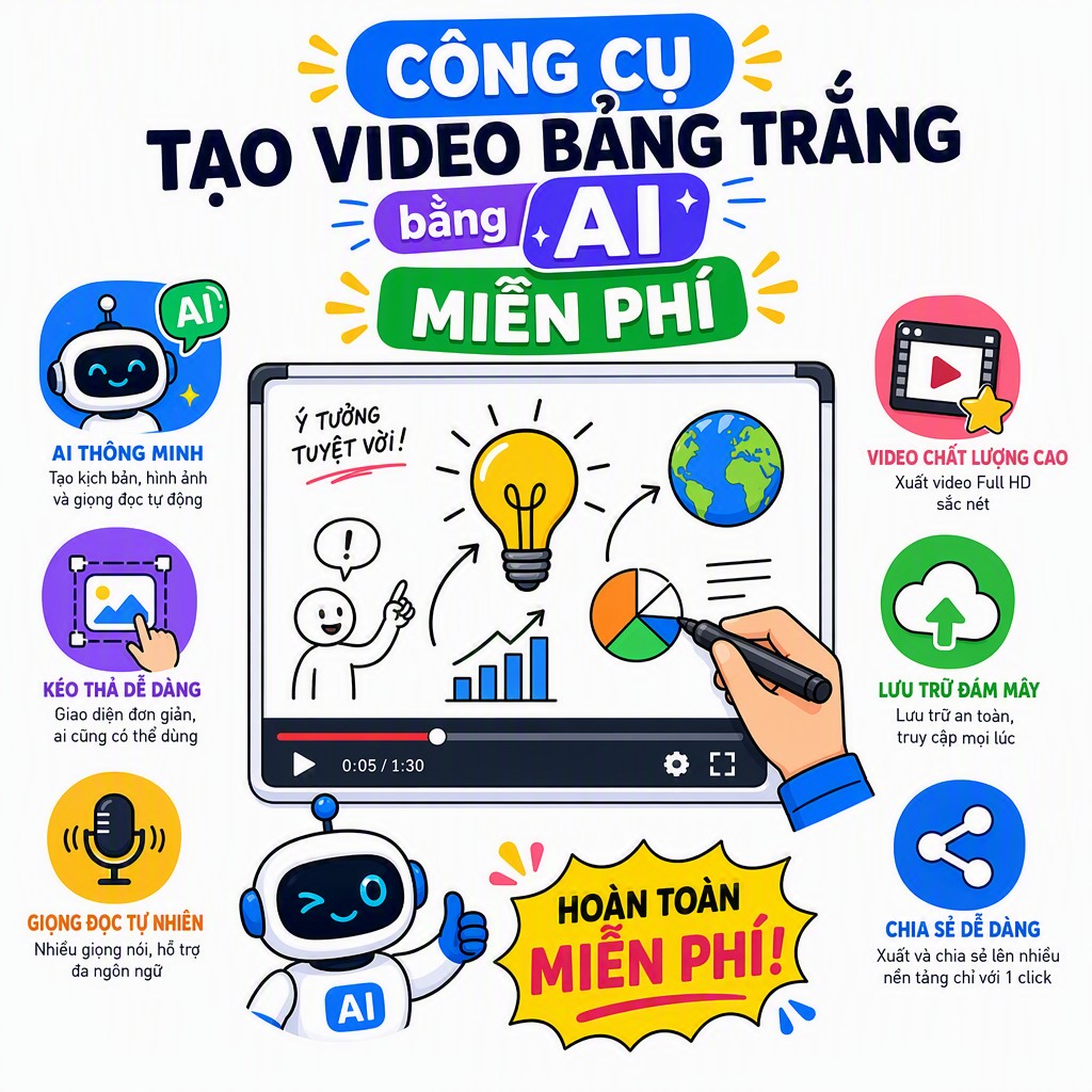 Giao diện trình chỉnh sửa cảnh của công cụ tạo video bảng trắng AI whiteboard-video.com